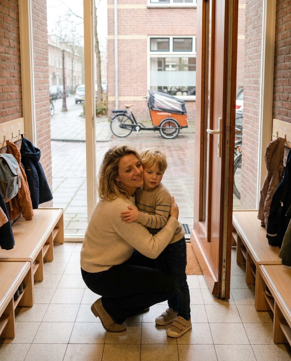 De Toddle-zolen liggen klaar naast een schooltas en schoentjes